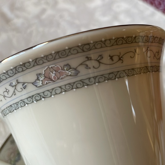 Lenox china Tea Cup & Saucer set Charleston Pattern Made in USA 1980-1989 - Picture 8 of 10